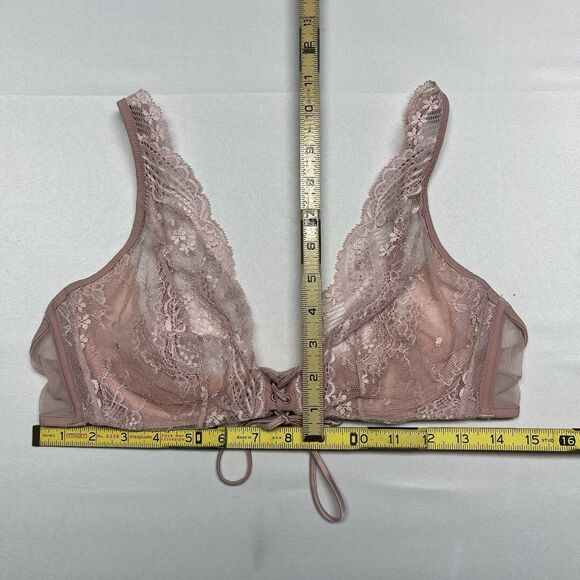 Victoria's Secret Pink Sheer Lace Plunge Bra Women’s 38C - Picture 4 of 11